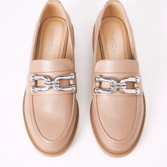 SHOEDAZZLE Women’s Camille Slip-On Loafer Tan Loafers Lug Sole Shoes Size 11 New - Picture 3 of 10